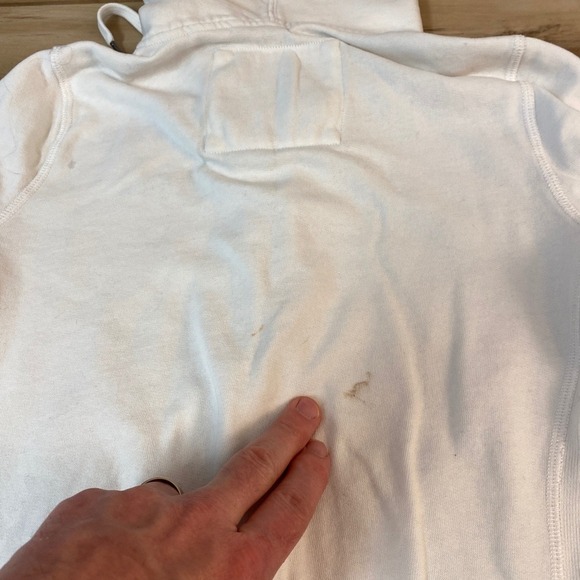 Abercrombie & Fitch White Full Zip Hoodie Sweatshirt A&F Football 1892 Large - Picture 12 of 14